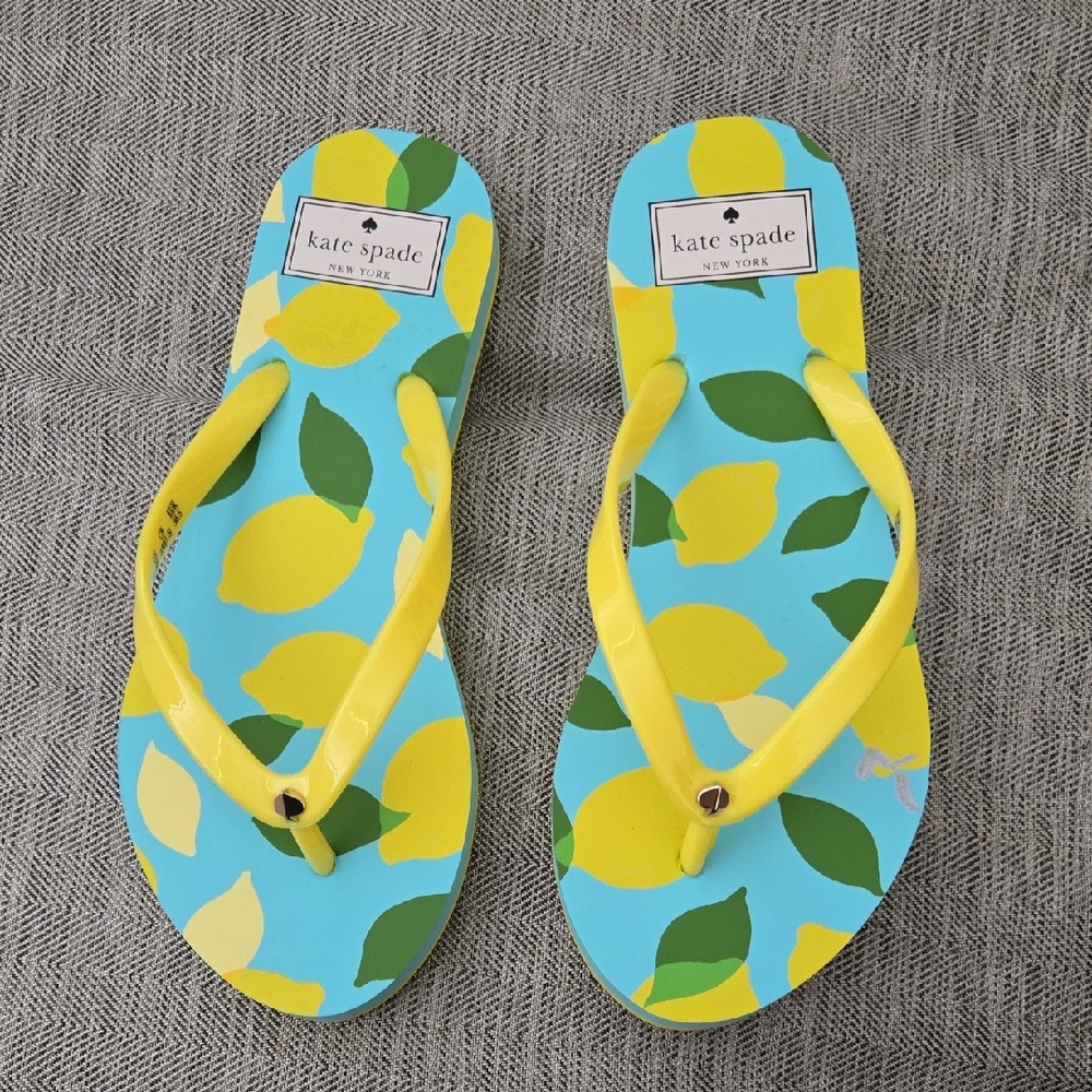 Kate Spade Blue and Yellow Lemon Sandals